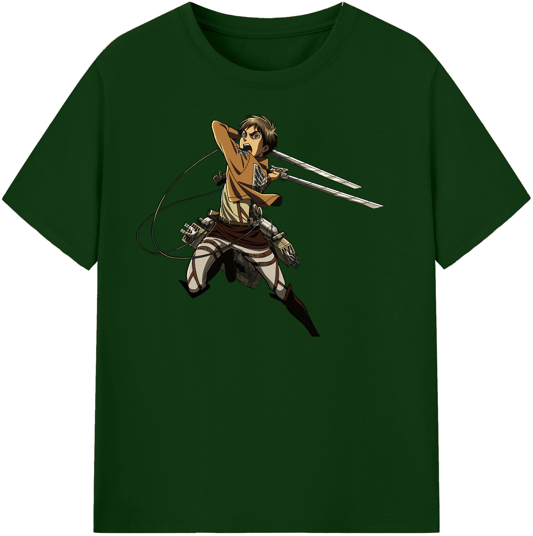 （画像用） 進撃の巨人 エレン･イェーガー Attack on Titan Eren Jäger 綿100％半袖Tシャツ（フロントプリント）